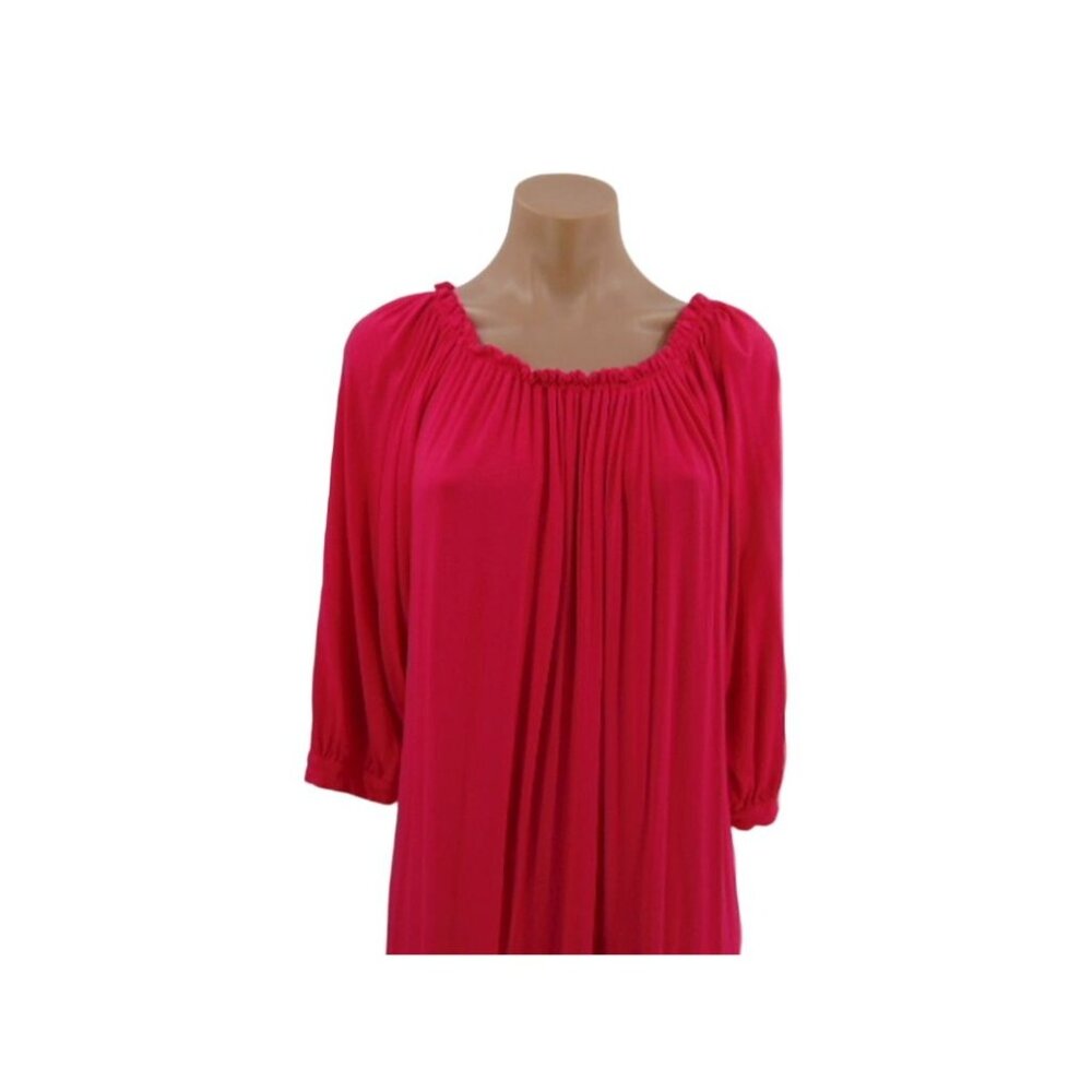 Cupio Womens Pink Draped Off Shoulder Knit Dress XL Viscose Stretch 3/4 Sleeve - Picture 2 of 8